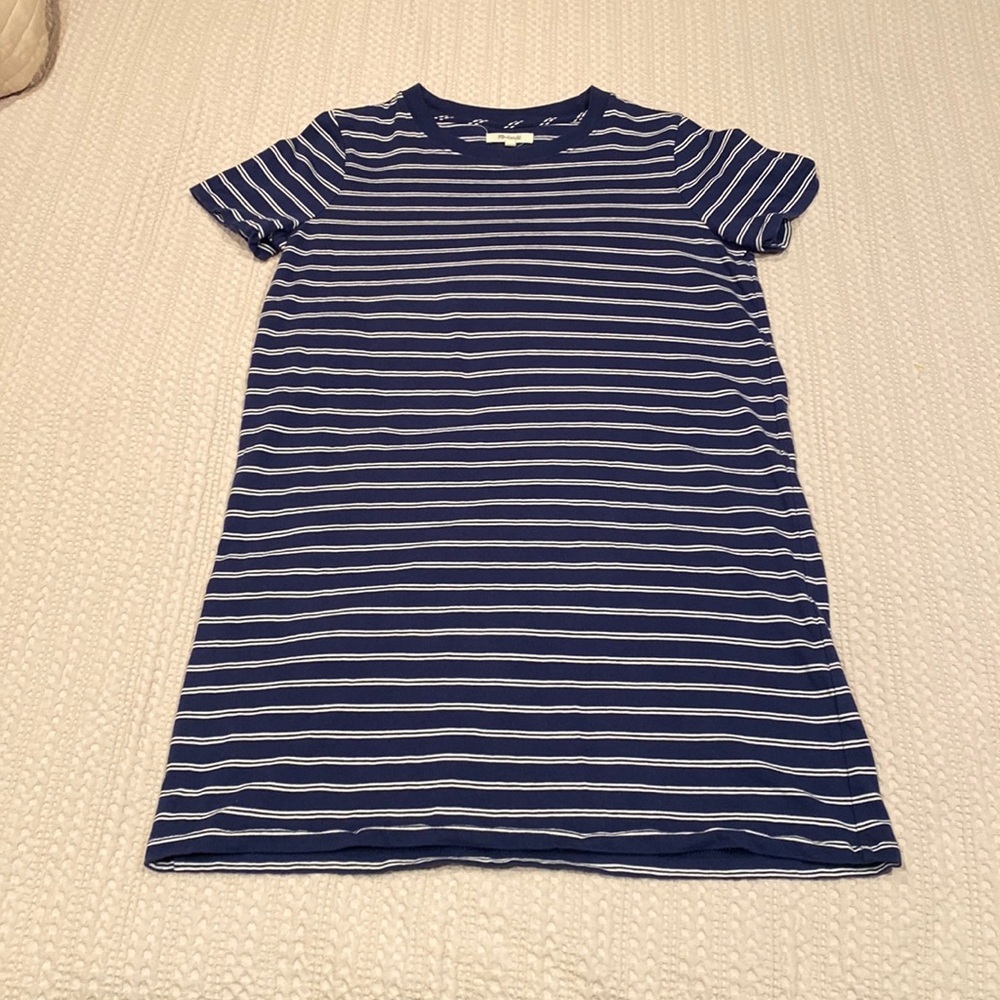 Madewell Blue and White Striped Mini Dress